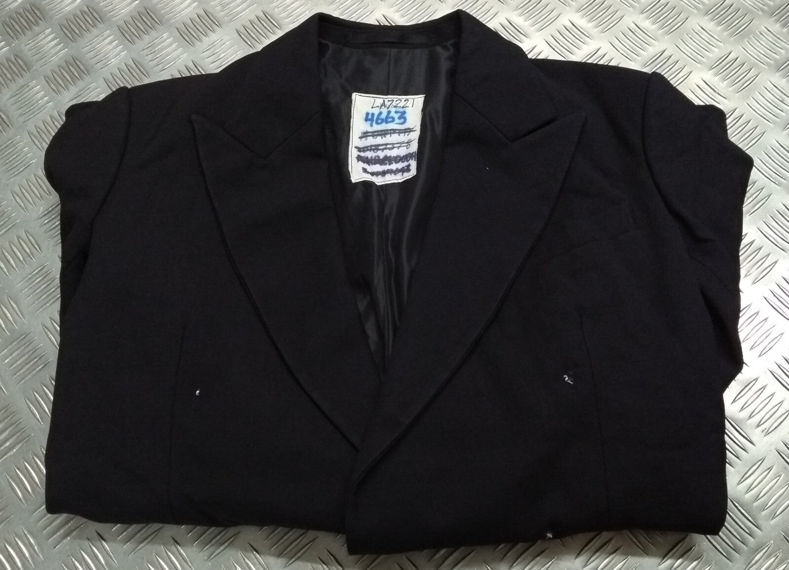 Vintage Blazer Double Breasted Jacket Retro Army Style or Casual Wear No Buttons