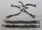 British Army Spurs Chrome With Boot Chains Household Cavalry HCav Swan Neck