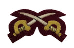 Mess Kit Badge PtI Cross Swords Para Maroon British Hand Embroidered Patch