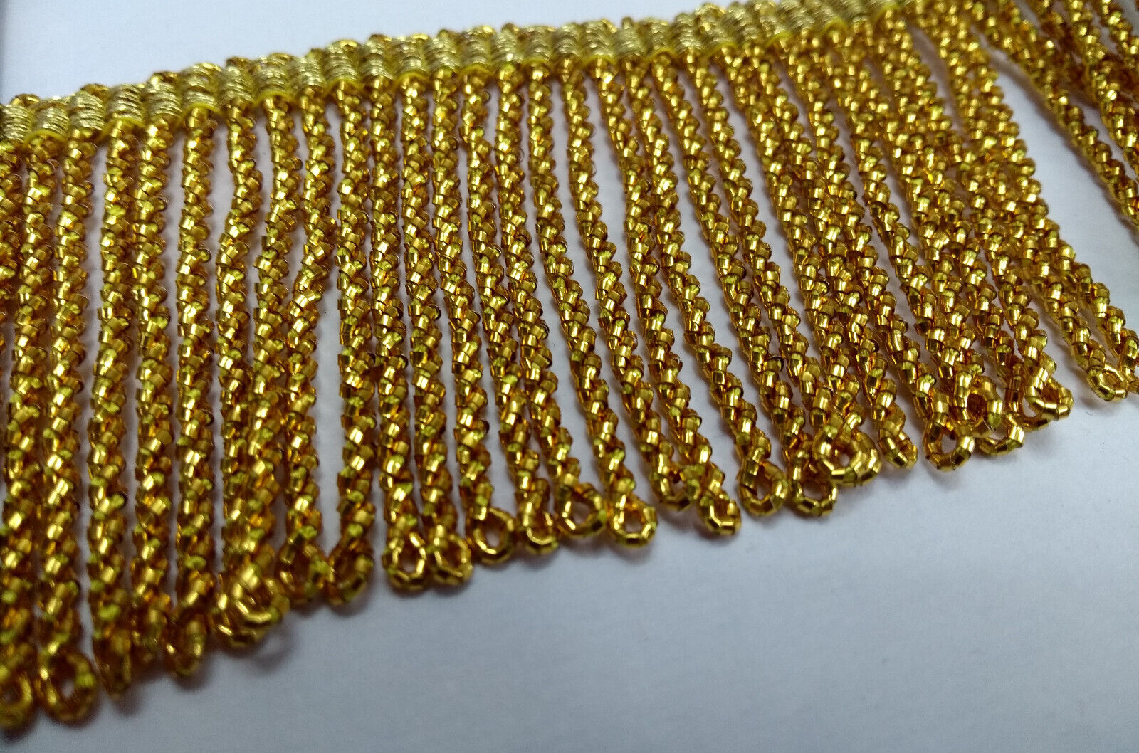 Gold Mylar Thread Fringe 45mm Drop / Epaulette Fringe