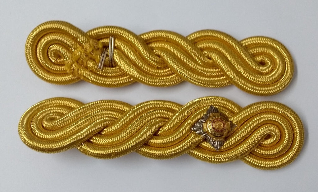 2nd Lieutenant Shoulder Cords Ceremonial Wire Cord Shoulder Epaulettes Rank Pips