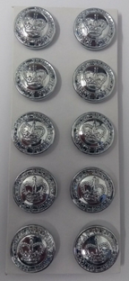 Genuine Royal Grenada Issue Crown Insignia Silver Ring Buttons 19mm x 10 NEW