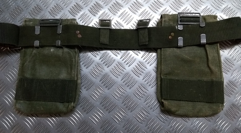M39 Belt & Utility Pouches WW2 Pattern Heavy Canvas Vintage Army Webbing ASST