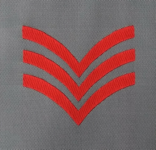 3 Bar Chevrons Patches Three Red Stripe on Grey New old stock
