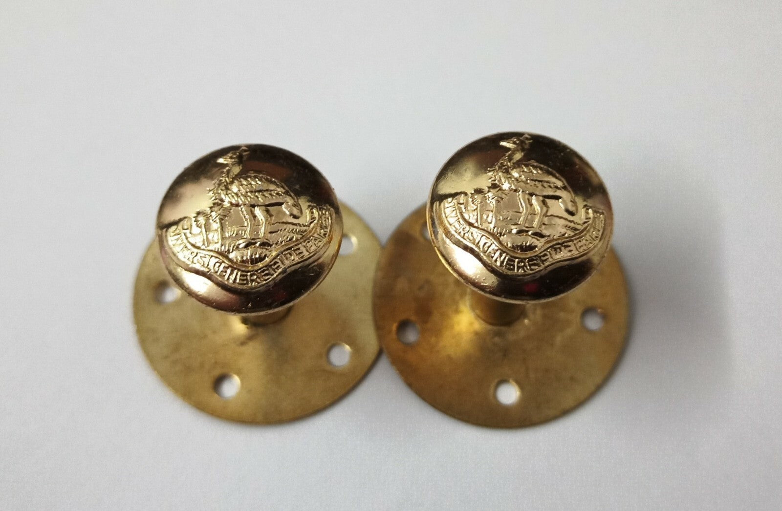 Genuine Vintage N Rhodesia Regimental Insignia Gold Screw Buttons X2 13mm V0687