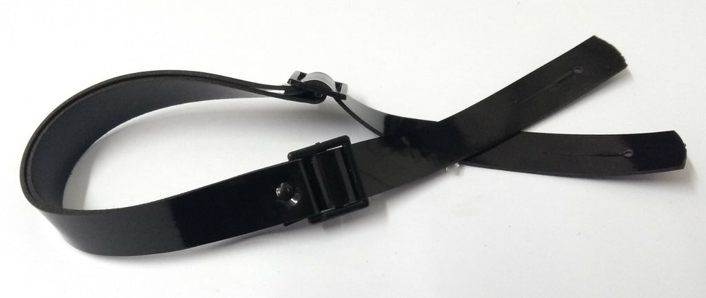 Genuine Issue Black Wide Vinyl SD Dress Hi Sheen Hat Chin Strap-