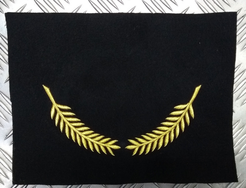 Officers Palmleaf Braid Uncut Cap Peak Silver on Black Felt British Made