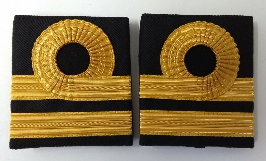 Genuine British Issue Royal Navy Lieutenant Gold Lace Rank Slides RN
