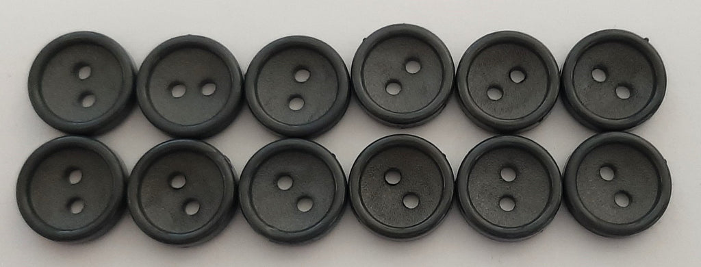Ex Service Buttons Old Pattern British Made Mid Grey 2 Hole Size 12.5mm