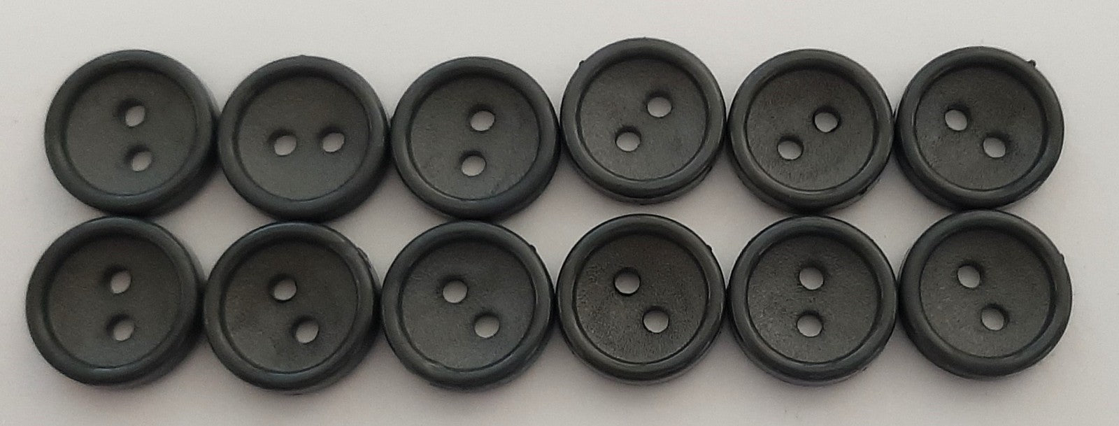 Ex Service Buttons Old Pattern British Made Mid Grey 2 Hole Size 12.5mm