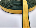Gold Coloured Braid / Lace / Ribbon with Green Border 15mm Genuine British Made