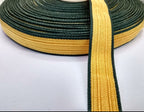 Gold Coloured Braid / Lace / Ribbon with Green Border 15mm Genuine British Made
