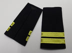Officers Shoulder Slides 2 Bars Light Gold on Black Naval & Pilot Epaulettes