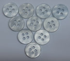 Buttons 50 Vintage 4 Hole for Dress Shirts Pearlesque Mint Blue Tint 10.6mm NOS