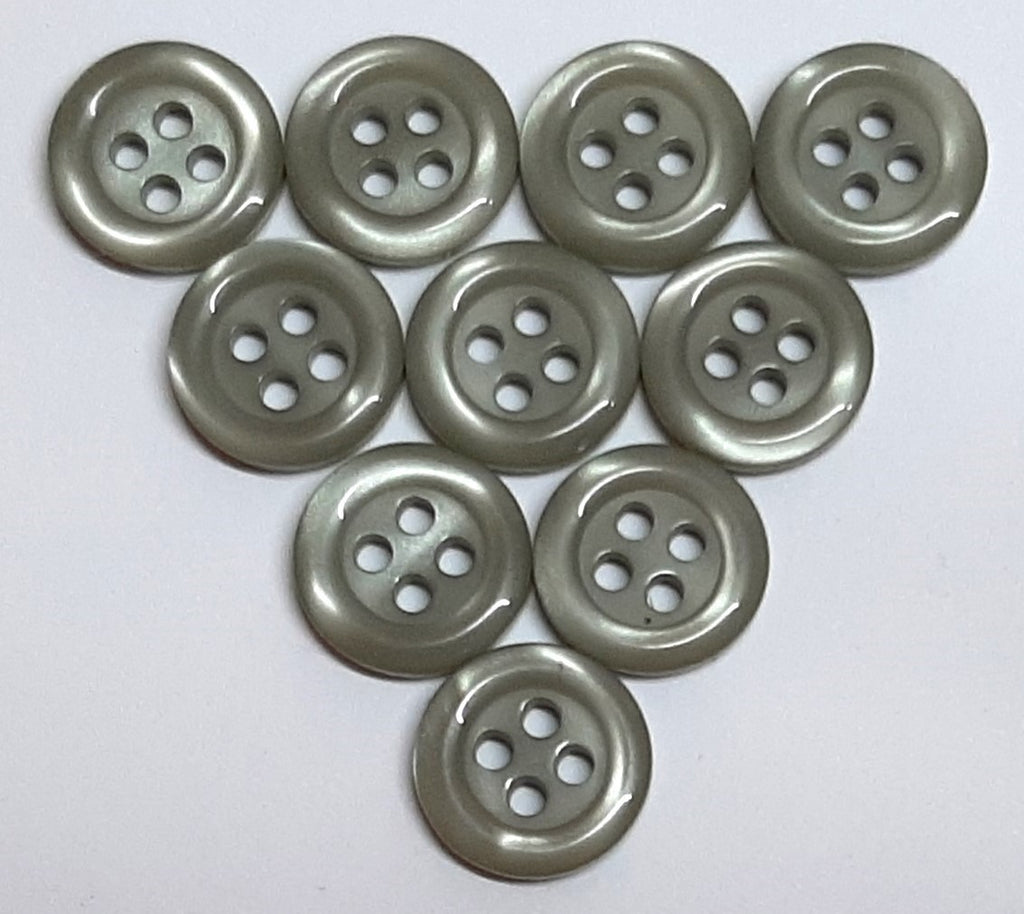 Buttons 50 Vintage 4 Hole for Dress Shirts Pearlesque Light Green 11.2mm NOS