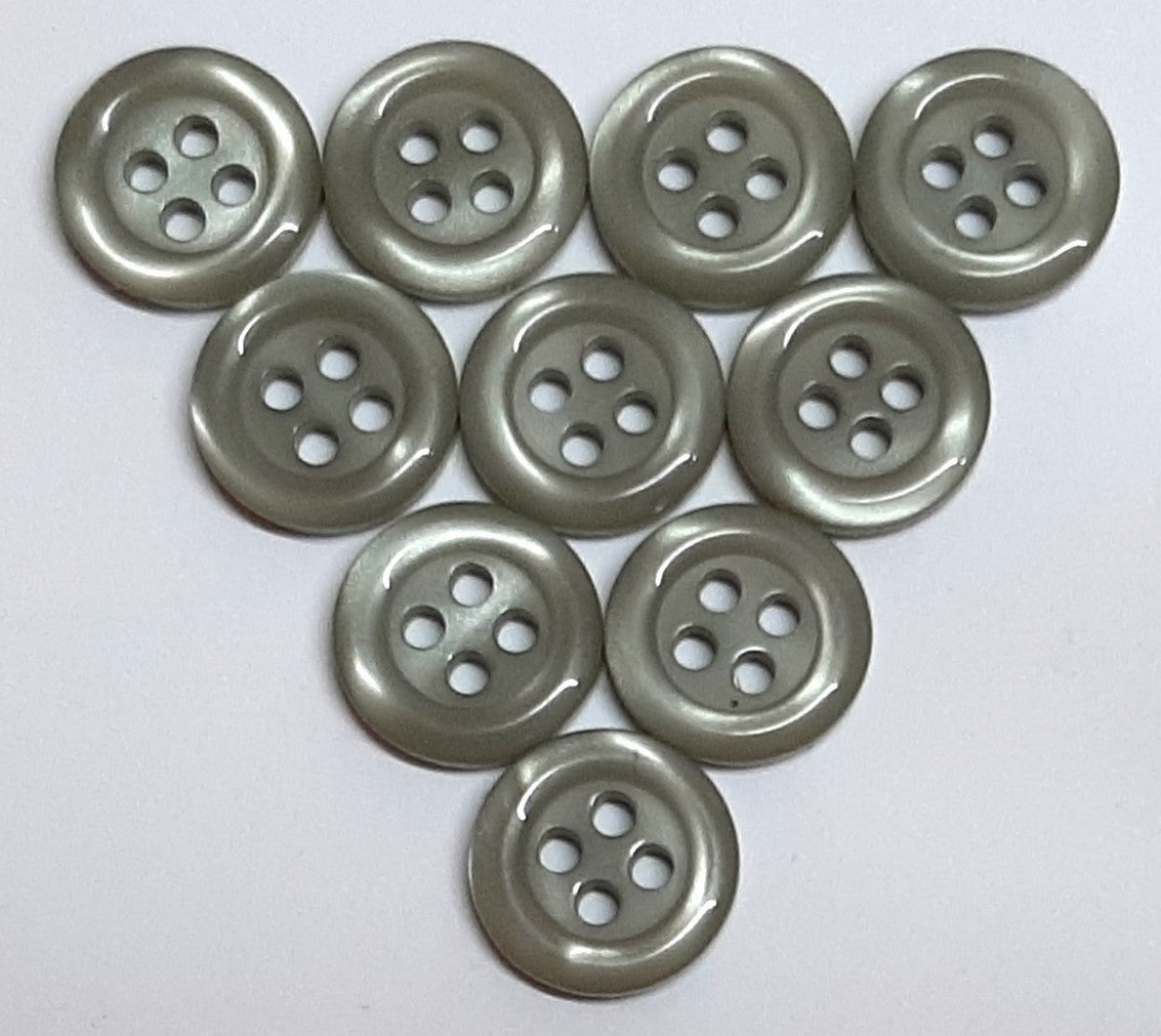 Buttons 50 Vintage 4 Hole for Dress Shirts Pearlesque Light Green 11.2mm NOS