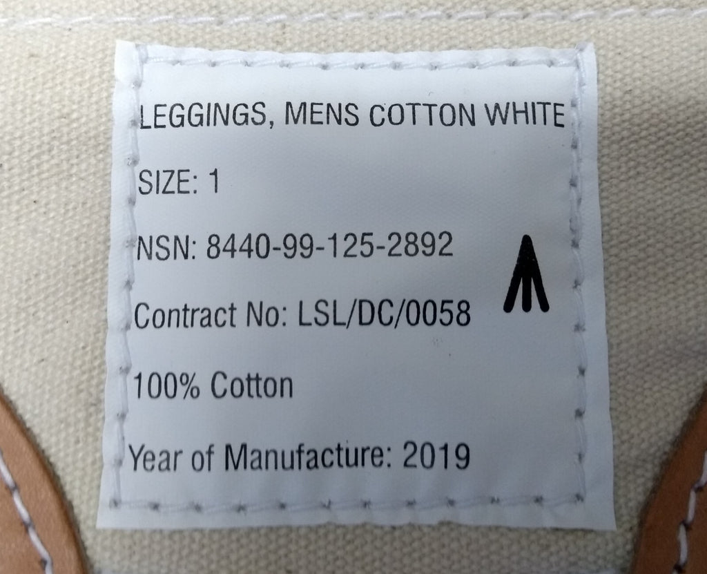 RN Ratings Anklets White Cotton Canvas Webbing Leggings / Ankle Gaiters RAFP