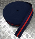 Stable Belt Material Two Tone Blue with Red Stripe Width Custom Lengths 64mm