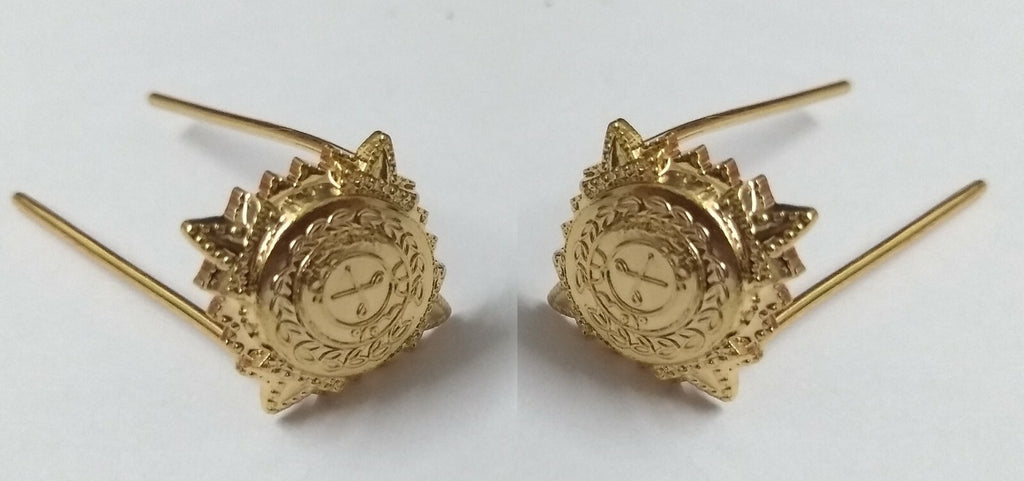 Genuine Issue Gold Coloured Officers 1/2" Rank Pips Stars X1 Pair GIM39