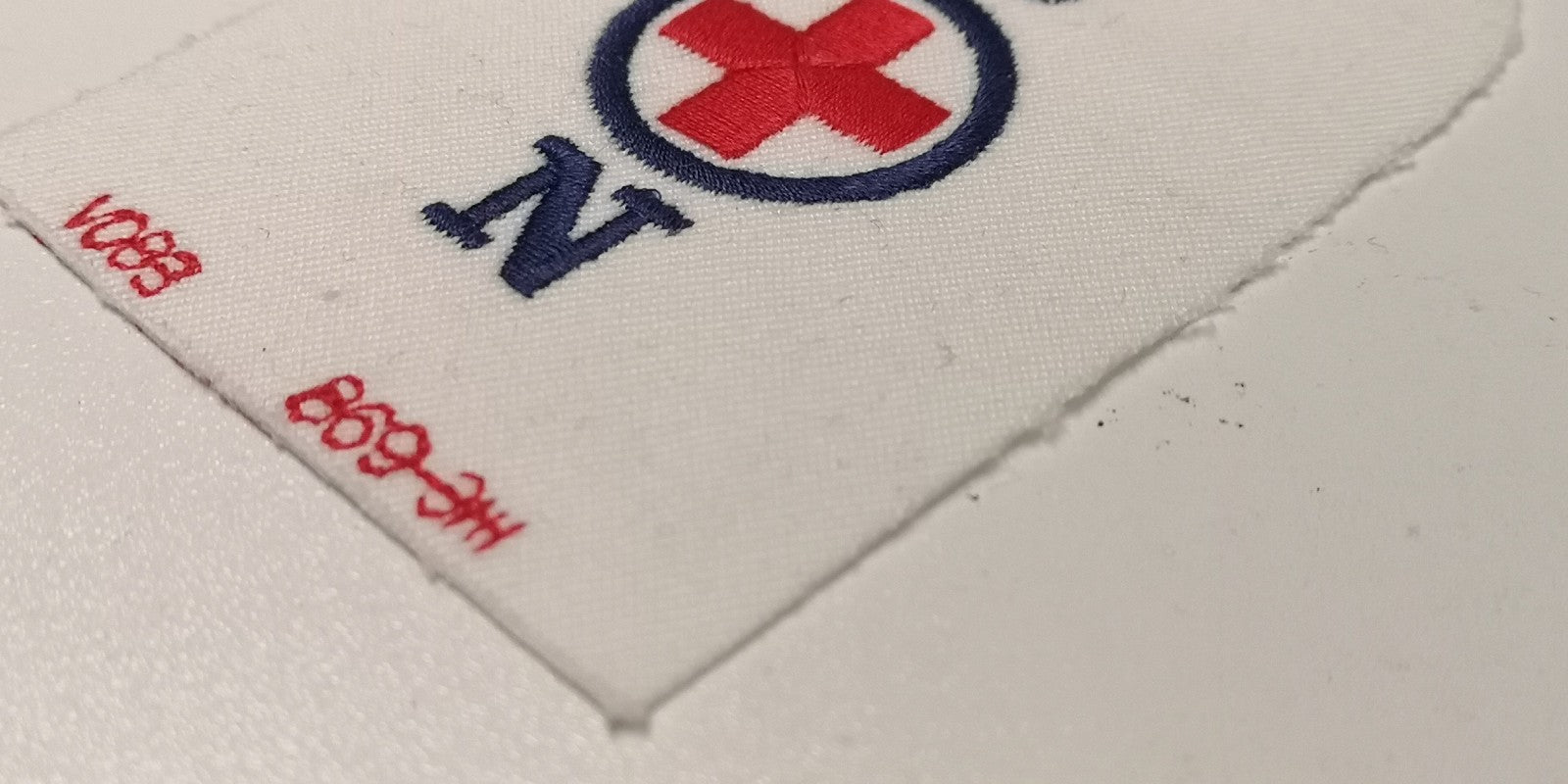 Royal Navy Chief Petty Officer General Nurse Red and Blue on White Cloth Patch