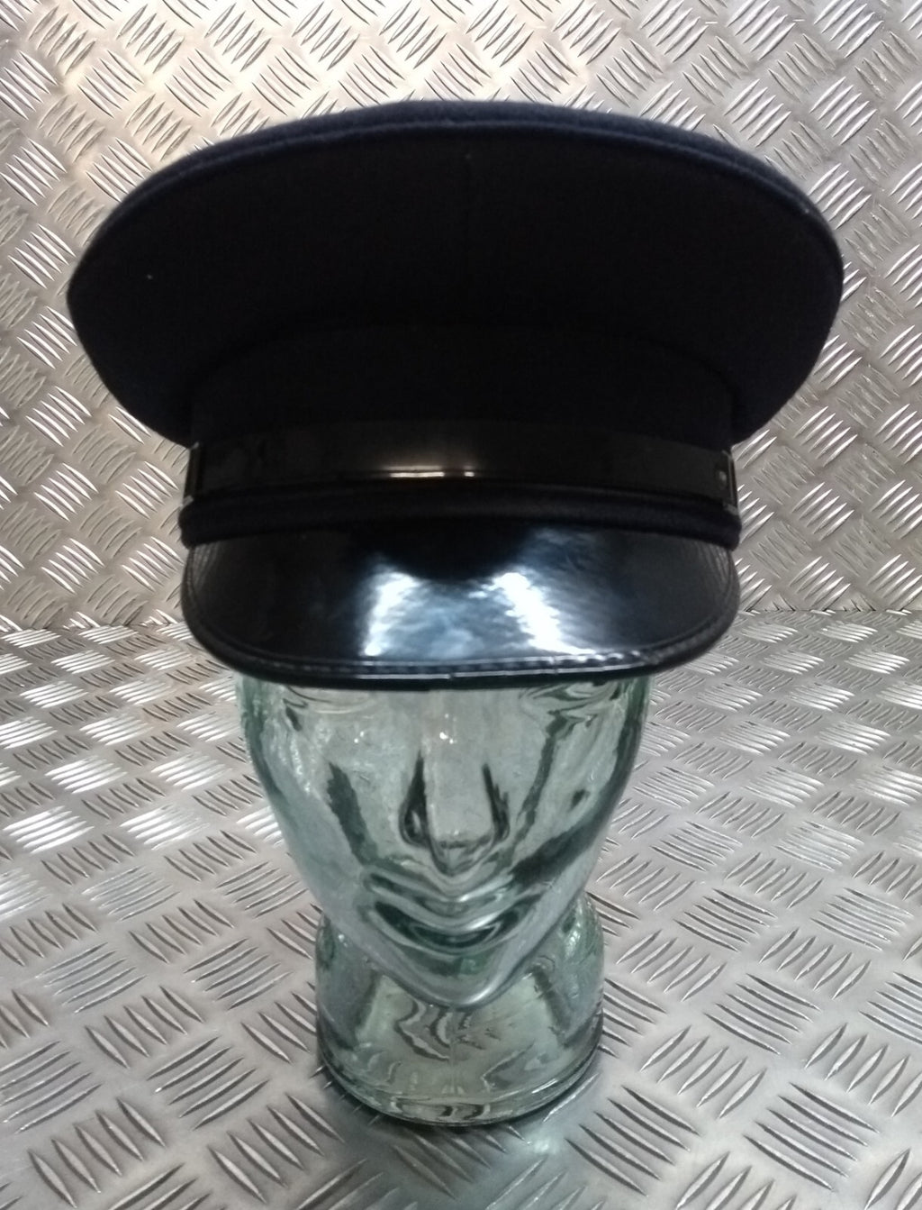 Officers Visor Cap British Made Dress Uniform Peak Cap with Silver ERII Buttons