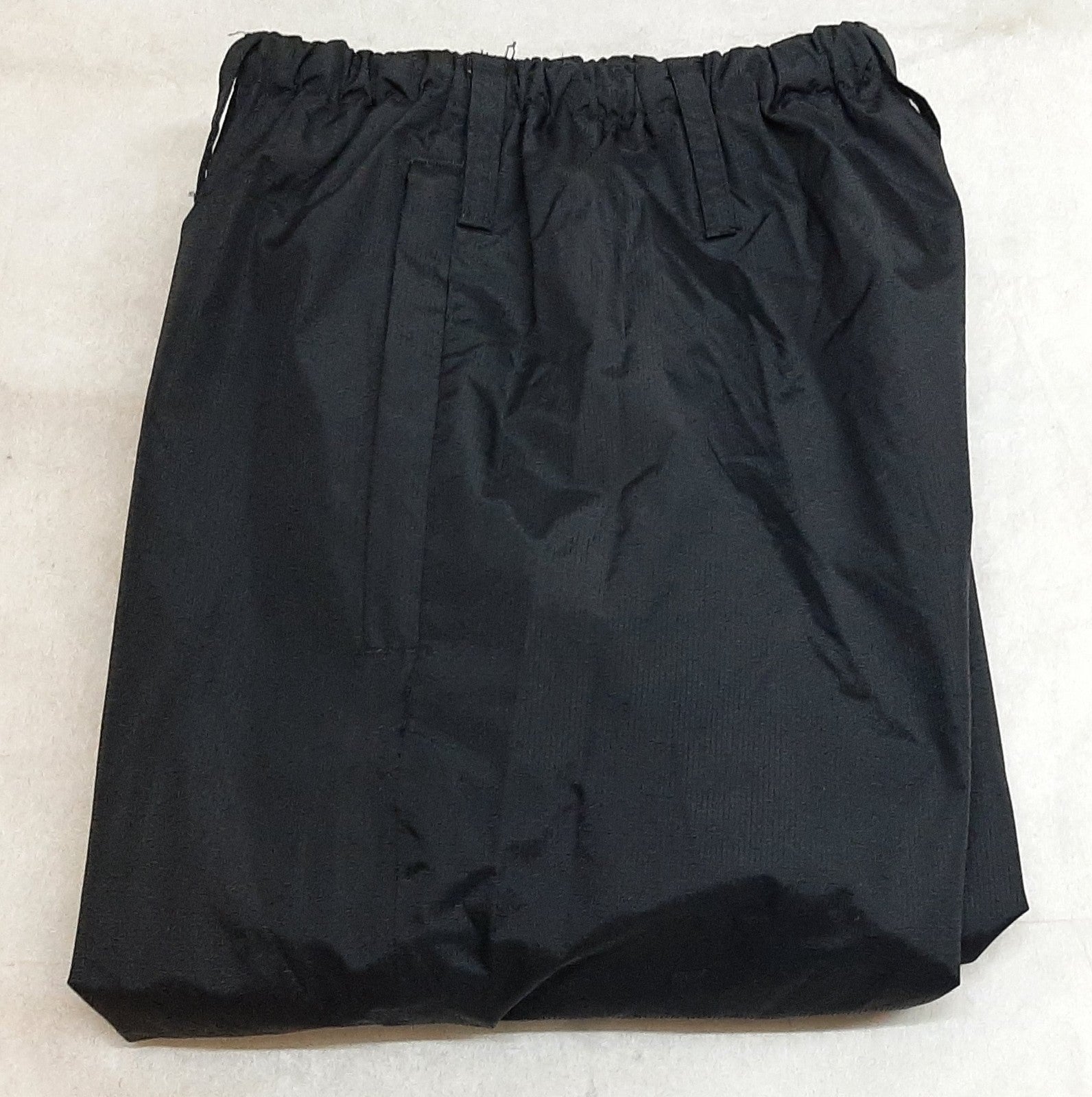 Black Waterproof Trousers Rip Stop Material Mesh Lining Elasticated Waist  34"