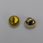High Quality Gold Coloured Anodized High Sheen Plain Metal Dome Buttons x2- NEW