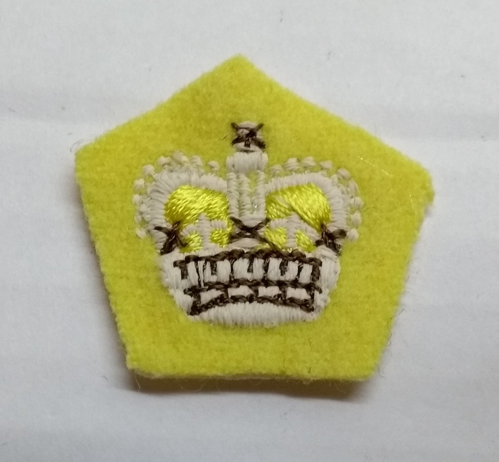 Primrose Rank Crown No1 WO 2 KRH Yellow British Army Embroidered Officer's Patch