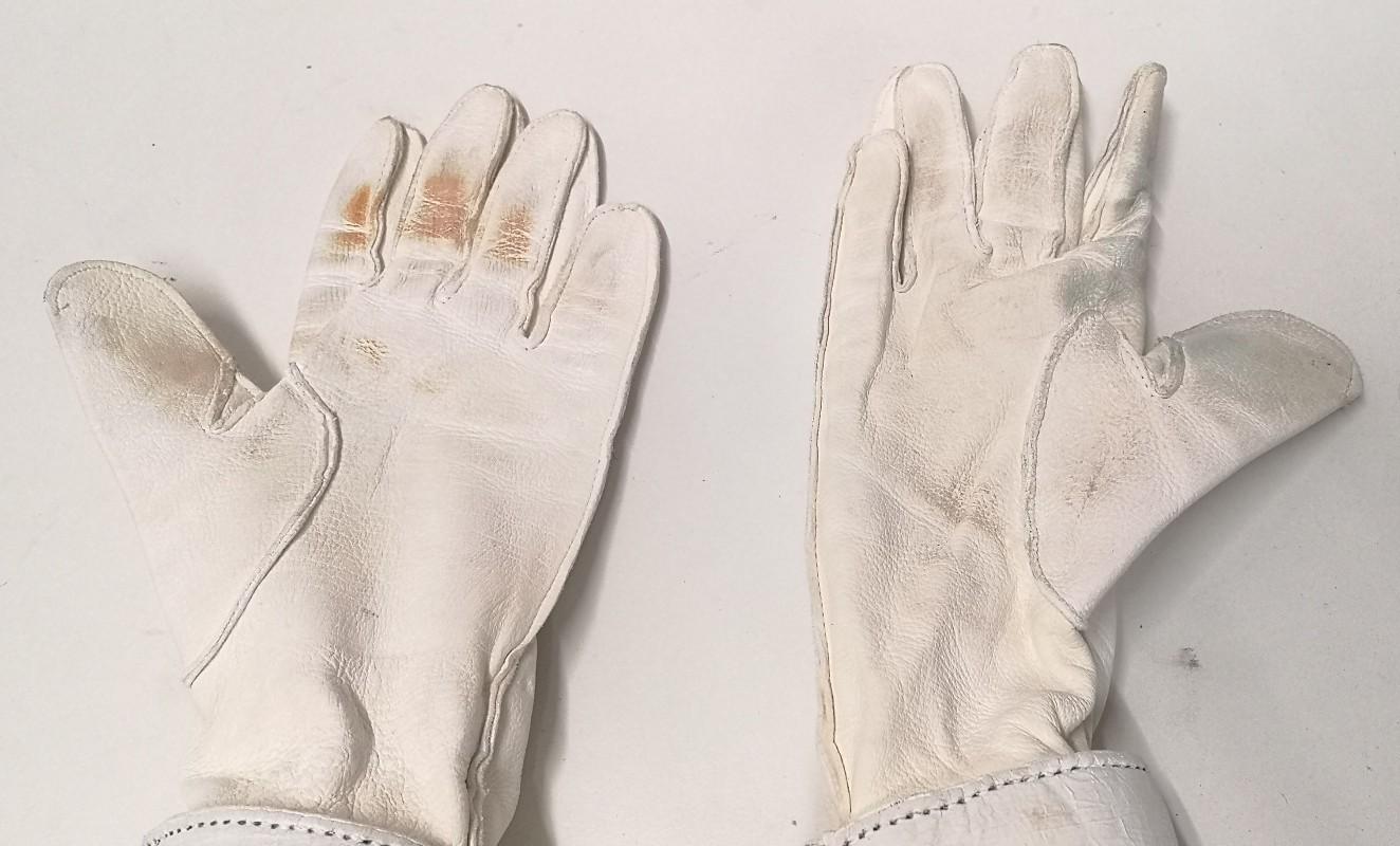 British Army Parade Gauntlet Gloves Household Cavalry White Leather Size 8