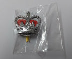 St Edwards Chrome Rank Crown With Red Backing 1.1" Made in England