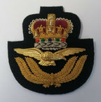 RAF Royal Air Force Hat Badge Braided OFC Queens Crown Service Dress Headwear - NEW