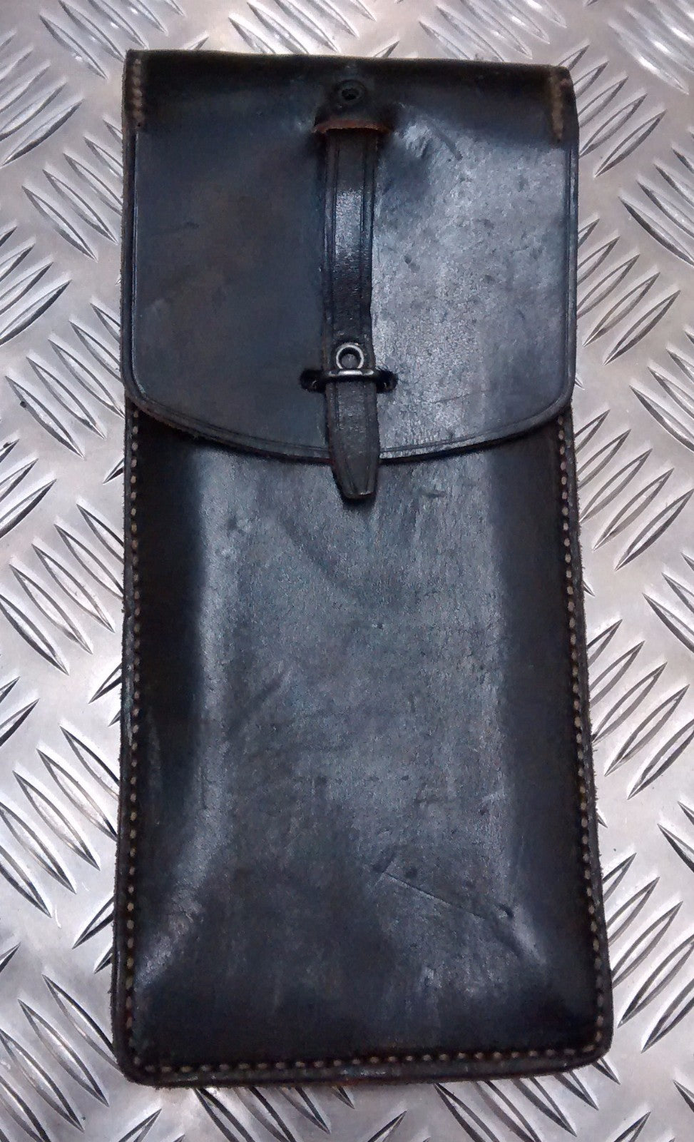 Genuine Vintage Army Leather Pouch with belt loops and metal loop - with Defect