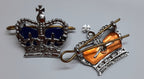 St Edwards Crowns Shoulder Rank Crown Chrome with Blue Backing Made in England