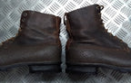 Vintage Brown Boots 1940s Pattern With 1960s Rubber Tread Sole 8 Eyelet Size 44