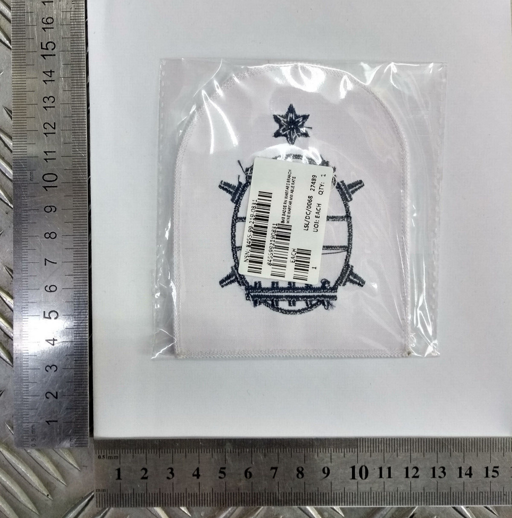 Mine Warfare MW 1 Star Qualification Patch British Royal Navy Blue on White