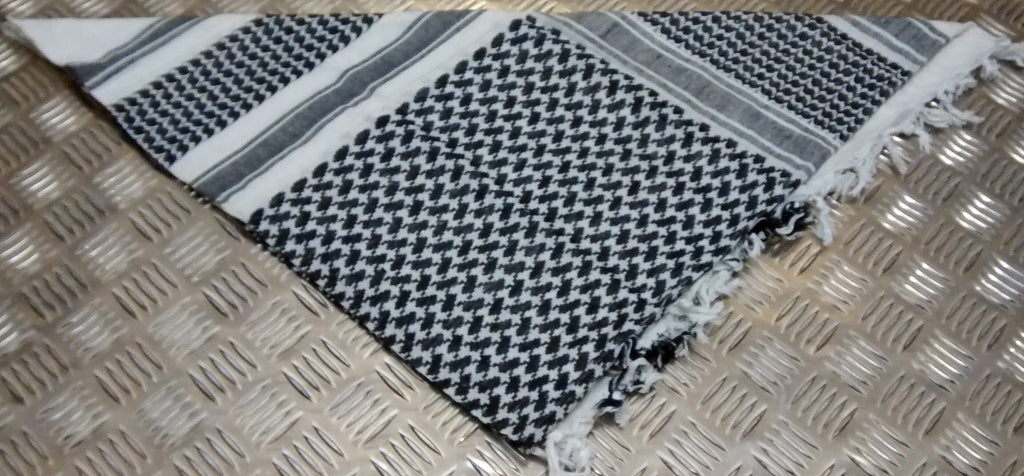 100% Cotton Shemagh / Arab Scarf / Pashmina / Wrap / Sarong Black on White - NEW