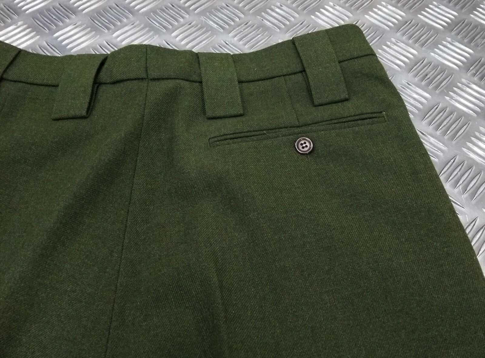 Green Barrack Trousers H & S Wool Mix Waist 26"