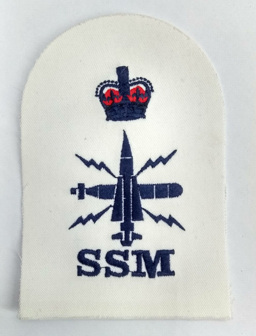 Royal Navy Sensors Submarine SSM Petty Officer Blue & White Qualification Patch