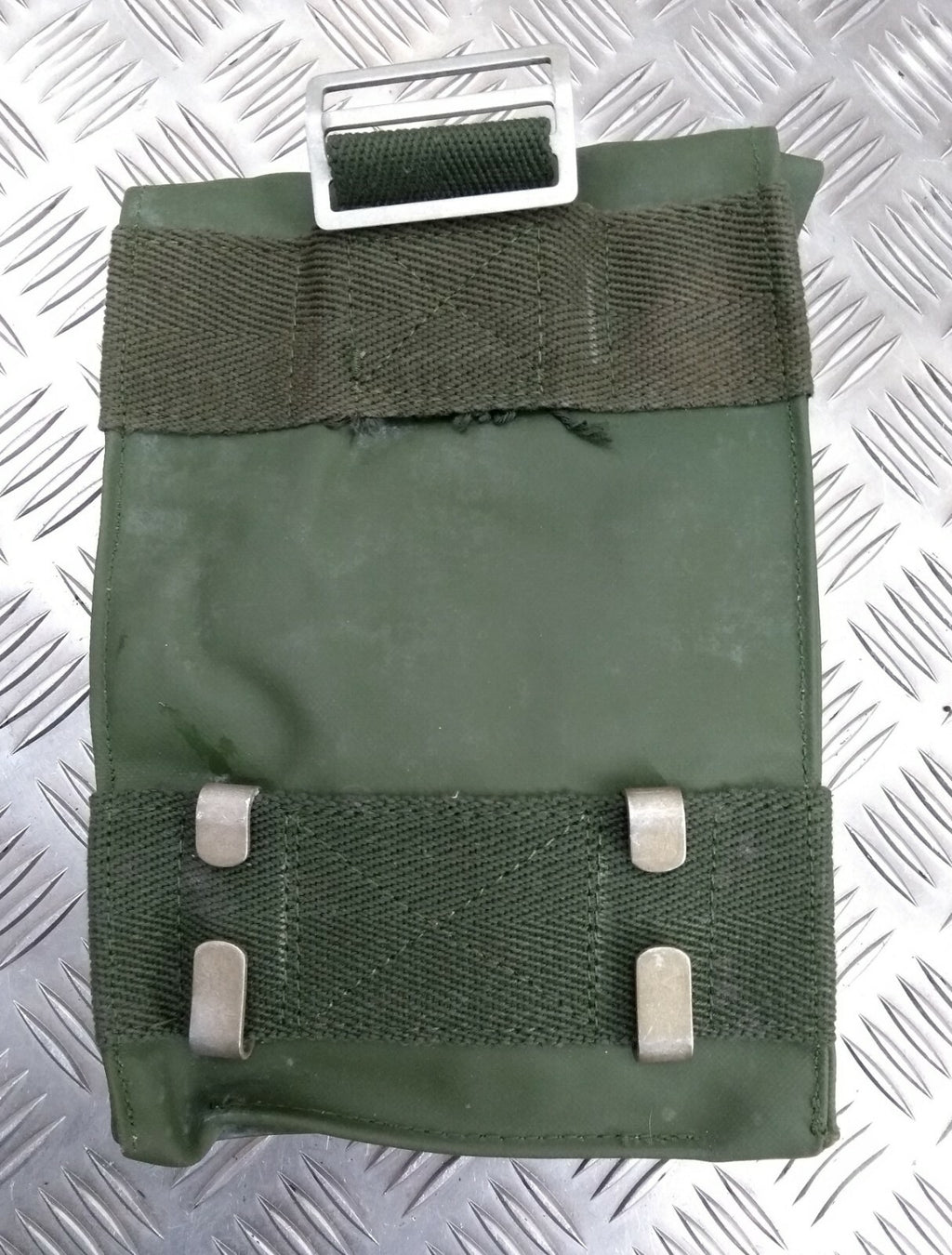 Genuine Vintage Swedish Green Vinyl PVC Side Utility Ammo Pouch