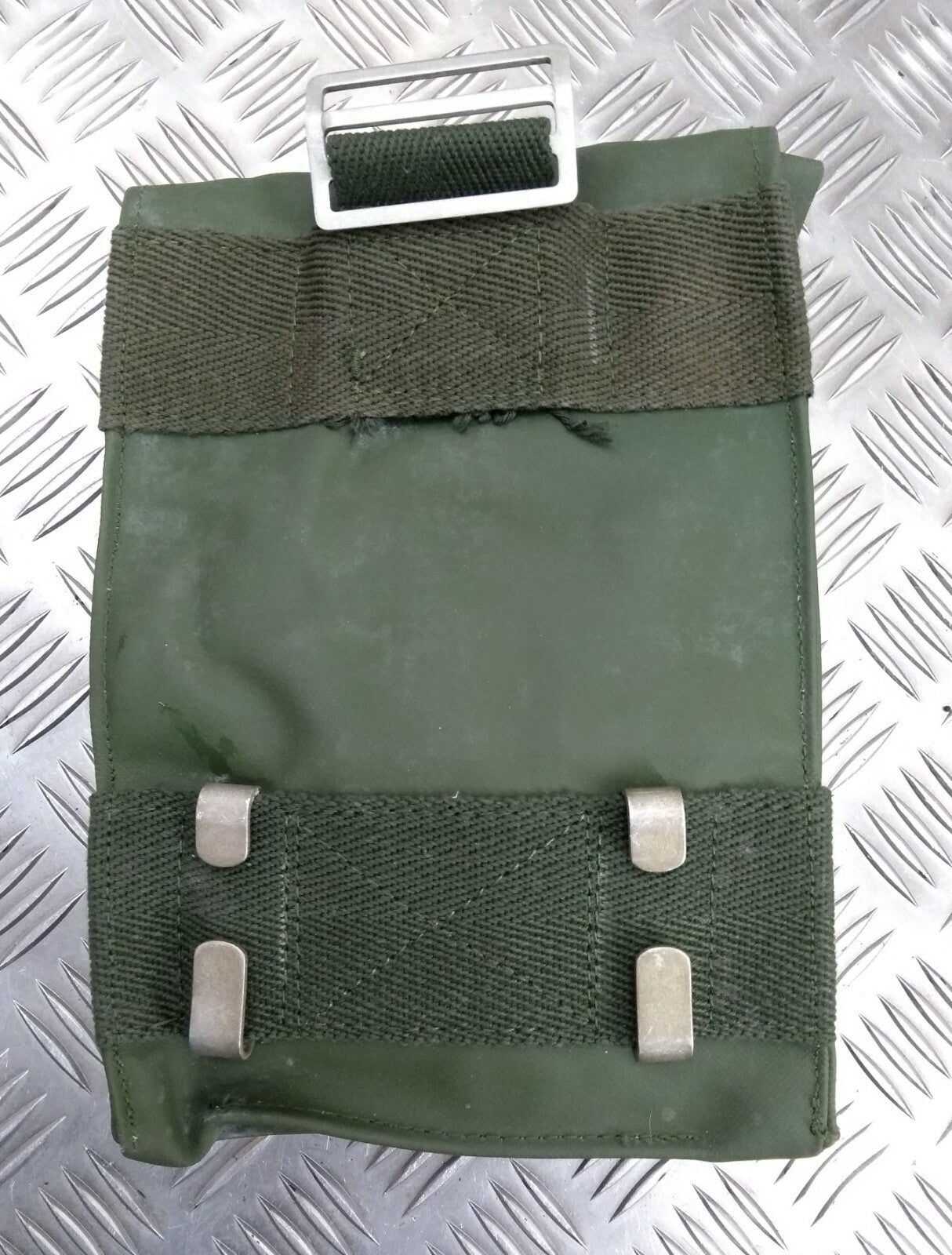 Genuine Vintage Swedish Green Vinyl PVC Side Utility Ammo Pouch