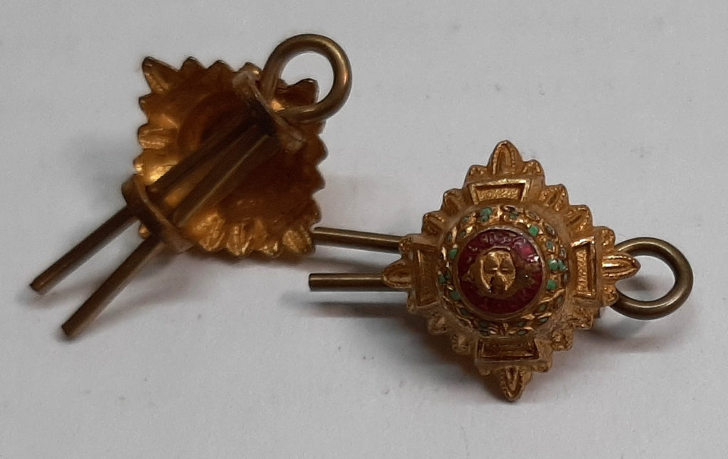 Army Rank Pips Gold with Coloured Tops 1/2 Inch British Officers Insignia Qty 2