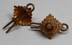 Army Rank Pips Gold with Coloured Tops 1/2 Inch British Officers Insignia Qty 2