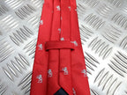 Red Clip On Tie with Grey Lion Insignia Genuine British - NEW