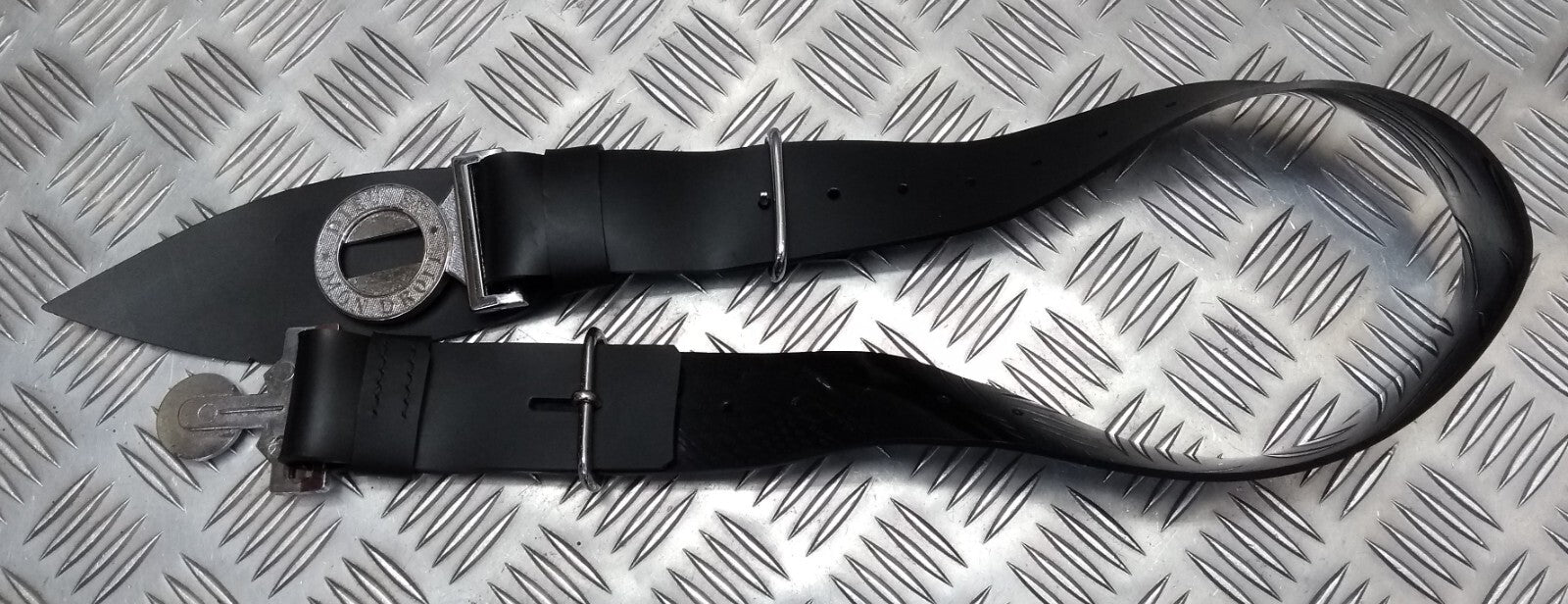 Issue Belt Parade PVC Black Vinyl With "DIEU ET MON DROIT" Buckle