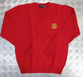 Henbury Red V-Neck Jumper 100% Pure New Wool Size Small 42" - NEW