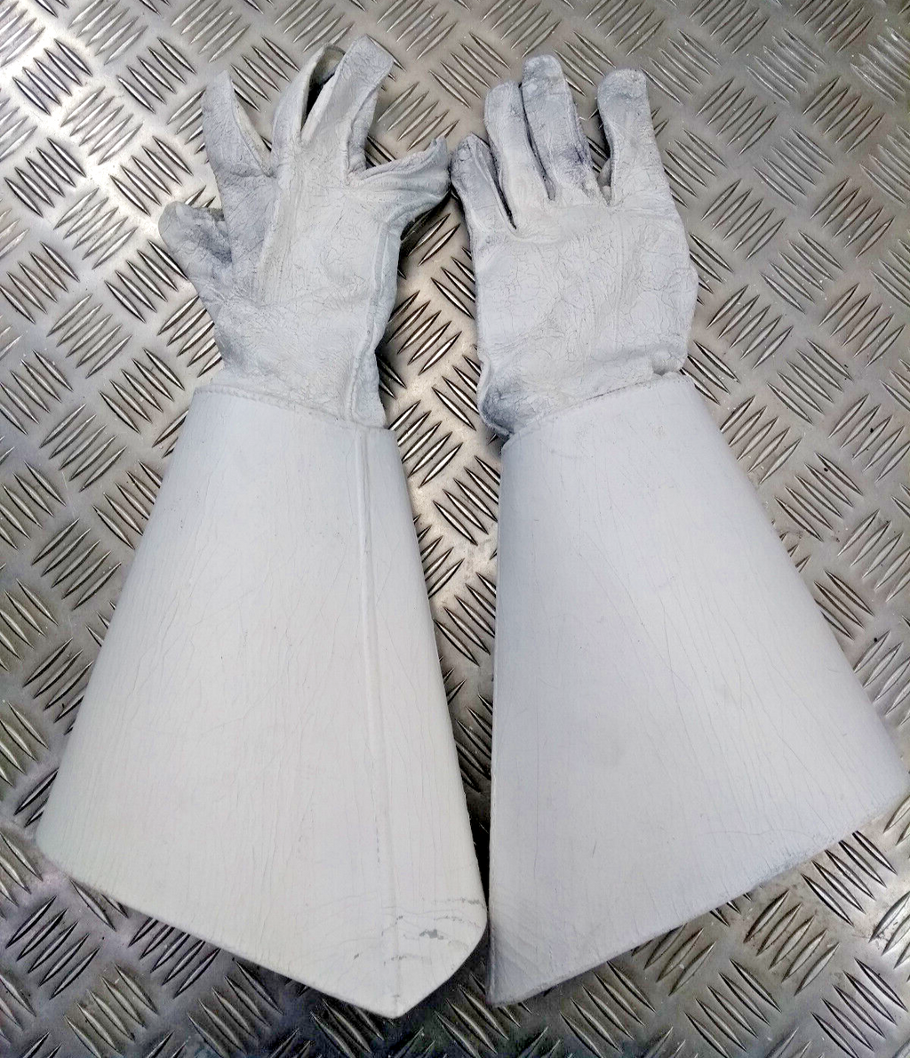 British Army Household Cavalry White Leather Gauntlet Parade Gloves Size 9