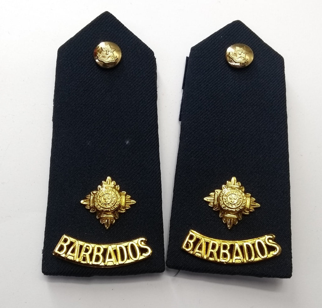 Barbados Shoulder Boards Officers Metal Insignia Genuine Defence Force Issue