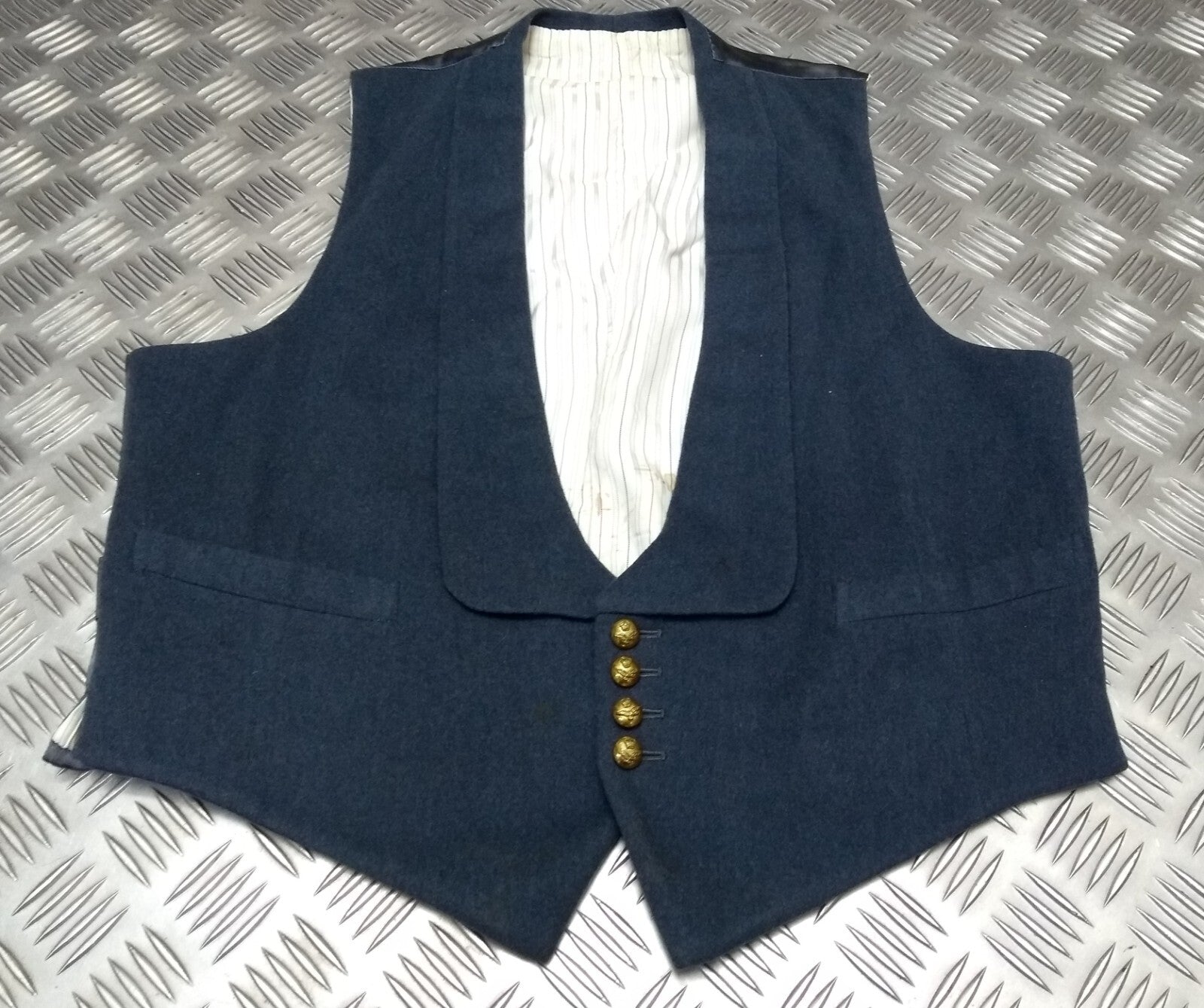 RAF Royal Air Force Vintage Mess Dress Waistcoat Airforce Blue Grey Colour with Marks