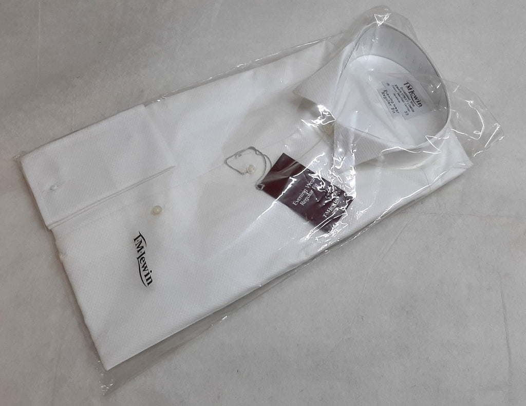 T M LEWIN Dress Shirt Marcella Wing Collar Tuxedo Type Evening & Mess