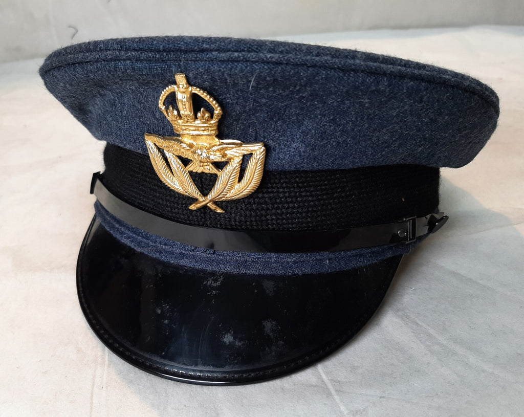 Dress Hat RAF Royal Air Force Blur Grey Colour with OFC Badge Buttons & Chinstrap Size 56cm